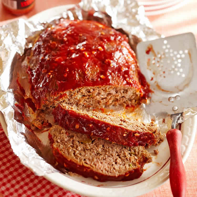 Pain de viande hachée au ketchup
