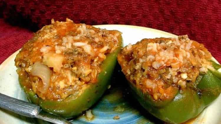 Poivrons verts farcis varoma au thermomix