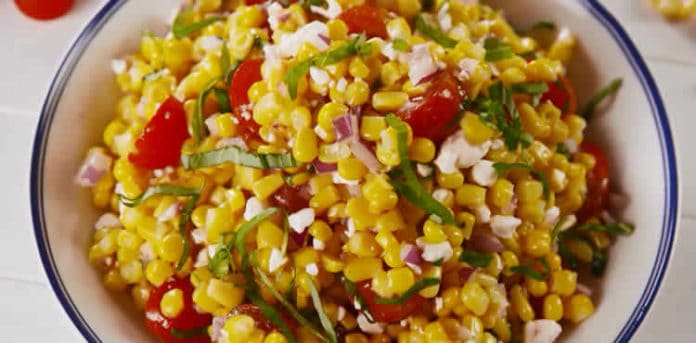 Recette salade de maïs et tomate ww