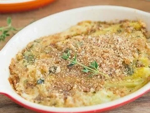 Gratin poireaux et parmesan