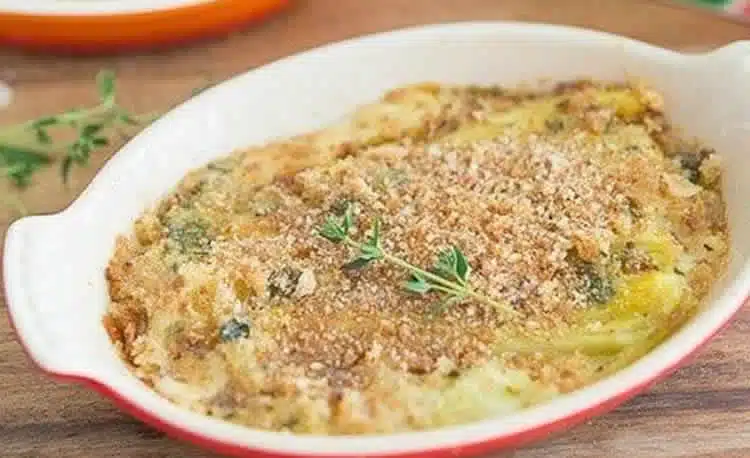 Gratin poireaux et parmesan