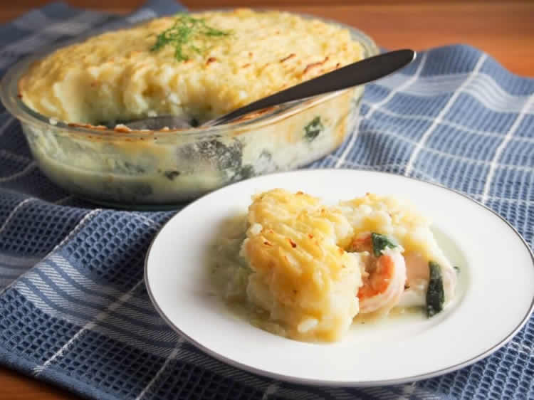 Gratin pommes de terre aux fruits de mer