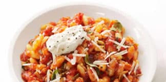 Pâtes à la tomate et ricotta ww