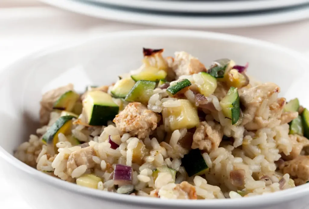Risotto au poulet et courgettes au thermomix