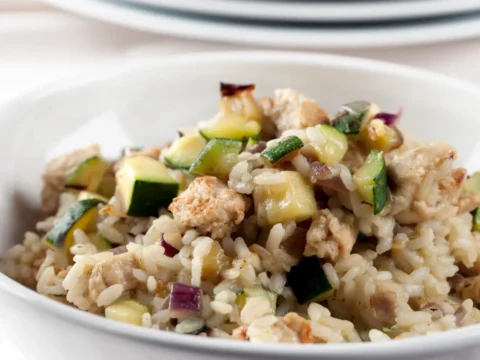Risotto au poulet et courgettes au thermomix
