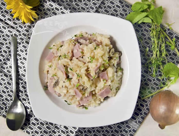 Risotto aux champignons et jambon au thermomix