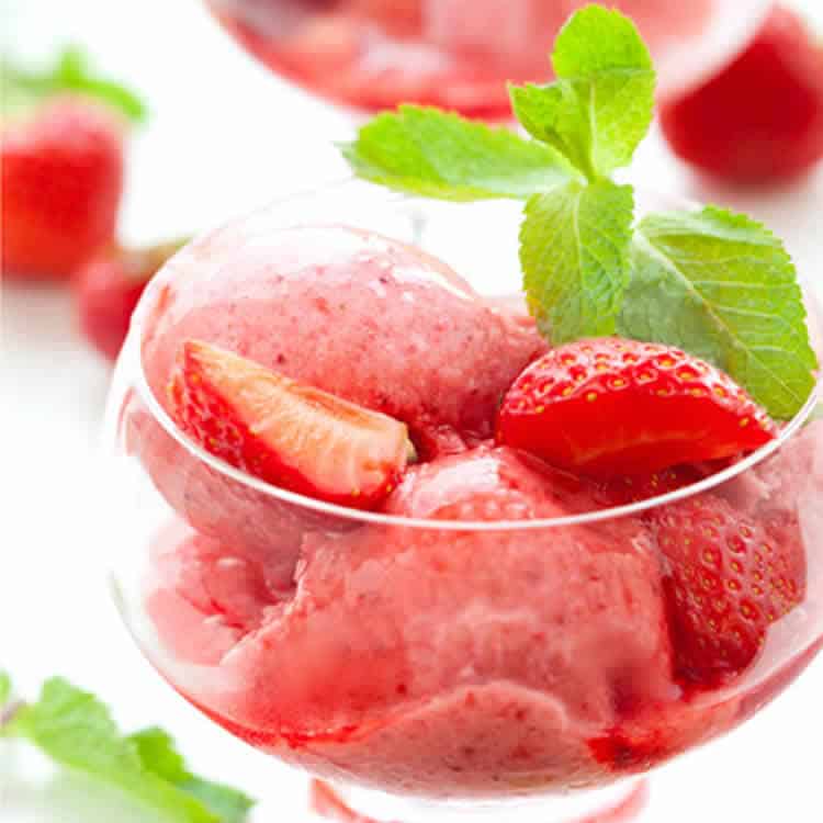 Sorbet fraise à la menthe au thermomix