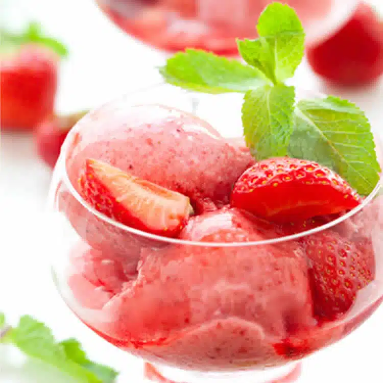 Sorbet fraise à la menthe au thermomix
