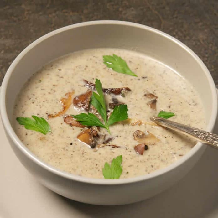Soupe champignons et poireaux au thermomix