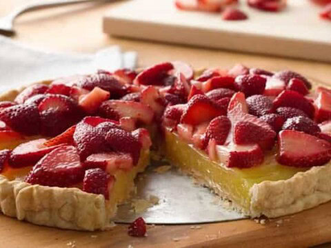 Tarte au citron et fraises au thermomix