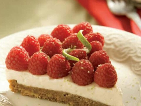 Tarte aux framboises à la crème légère
