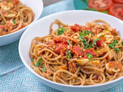 spaghettis au thon et champignons au cookeo