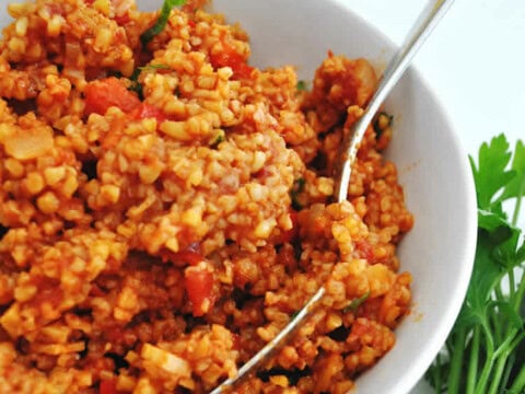 Boulgour poivrons et tomates au cookeo
