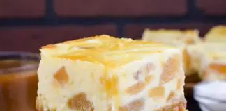 Carrés cheesecake aux pommes