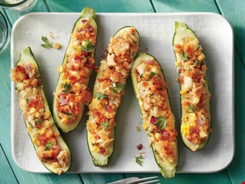 Courgettes farcies au poulet
