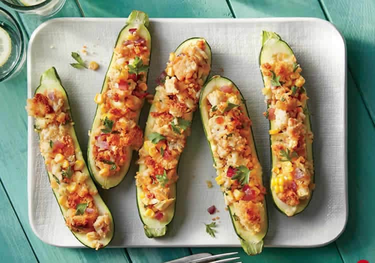 Courgettes farcies au poulet