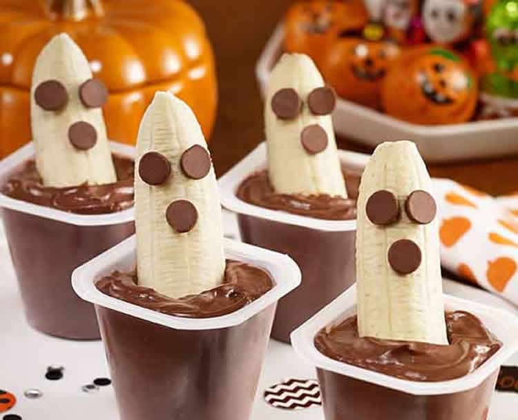 Dessert banane chocolat halloween