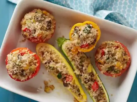 poivrons et courgettes farcis au Cookeo