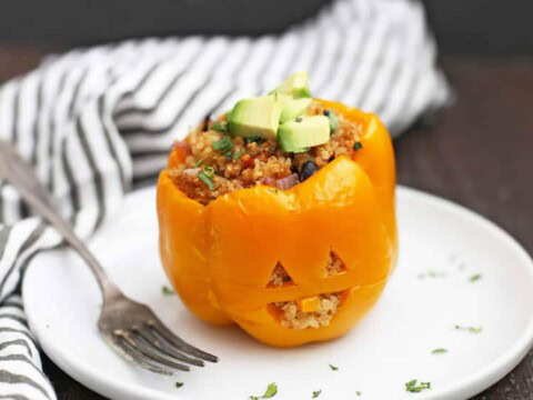 Poivrons farcis au quinoa halloween
