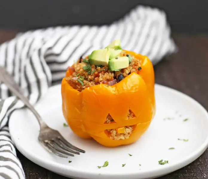 Poivrons farcis au quinoa halloween