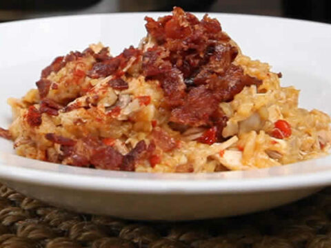 Poulet au riz et lardons au cookeo