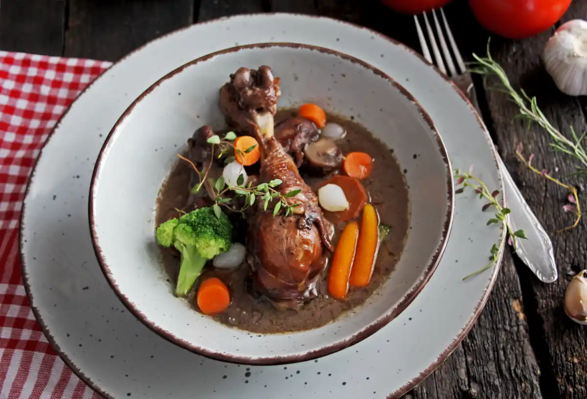 Poulet au vin rouge au cookeo