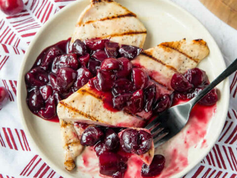 Poulet grillé à la sauce aux cerises ww