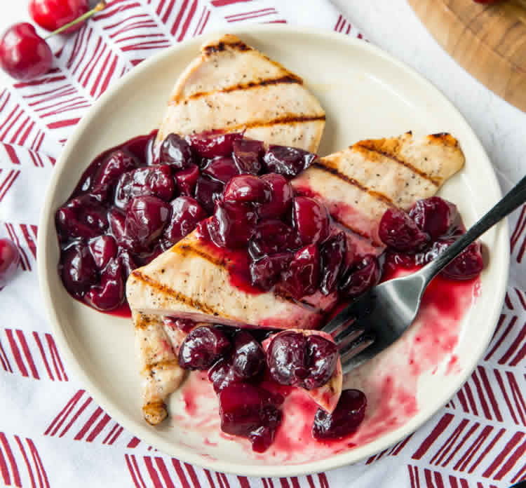 Poulet grillé à la sauce aux cerises ww