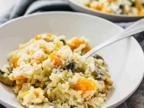 Risotto d'automne courge et champignons
