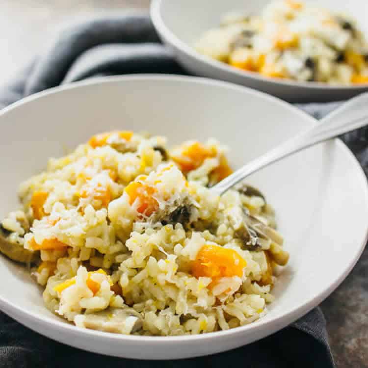 Risotto d'automne courge et champignons