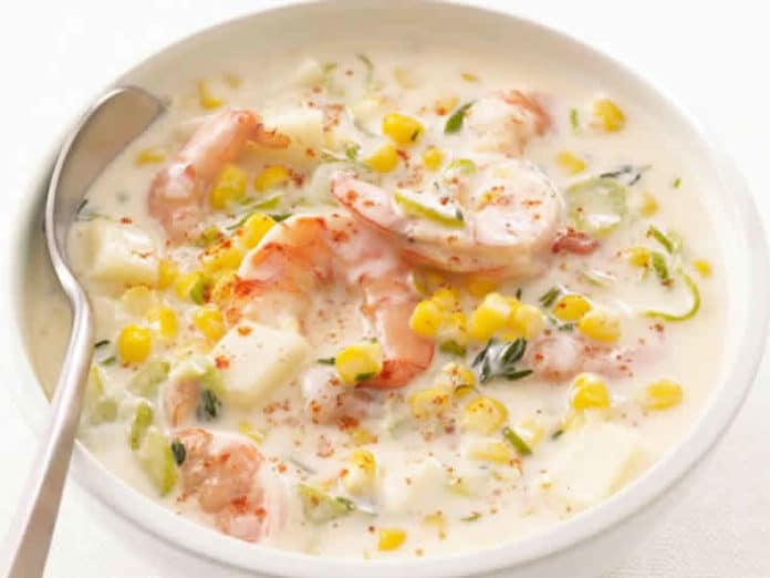 Soupe de maïs aux crevettes au cookeo