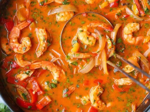 Soupe thai lait de coco et crevettes