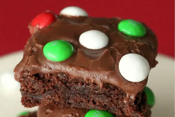 Brownies aux M&M's et glaçage au chocolat