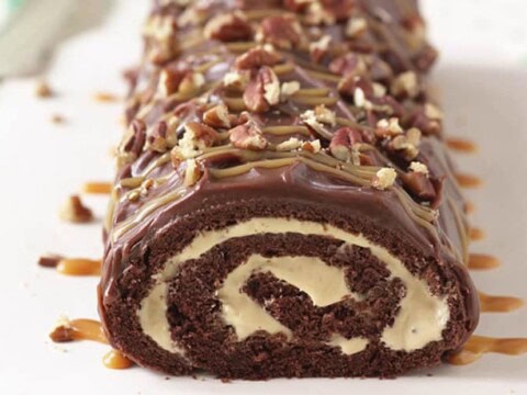 Bûche de noël au chocolat et au caramel