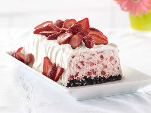 Bûche glacée aux fraises au thermomix