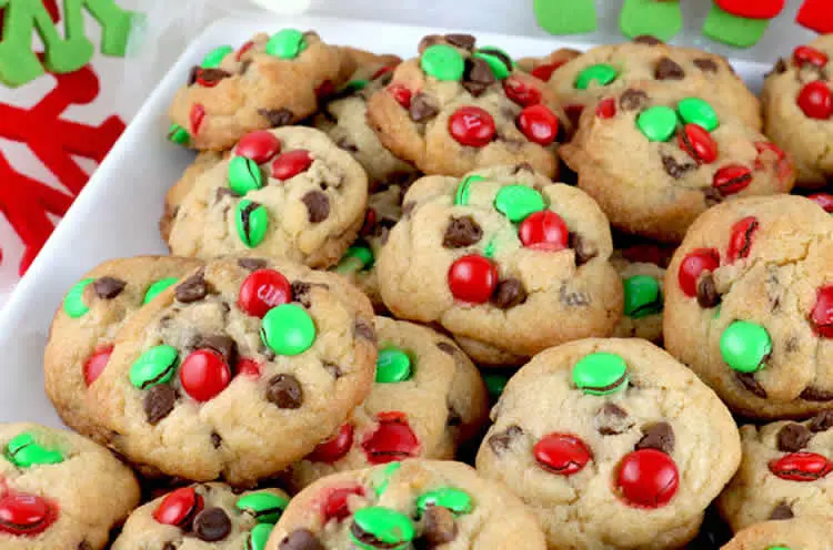 Cookies chocolat et M&M's pour noël