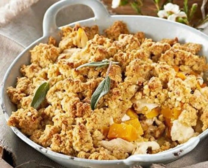 Crumble butternut et poulet au thermomix