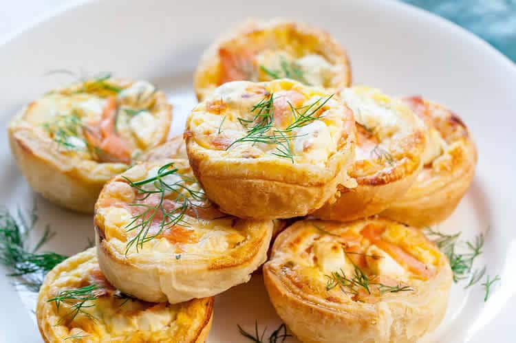 Mini quiches au saumon fumé