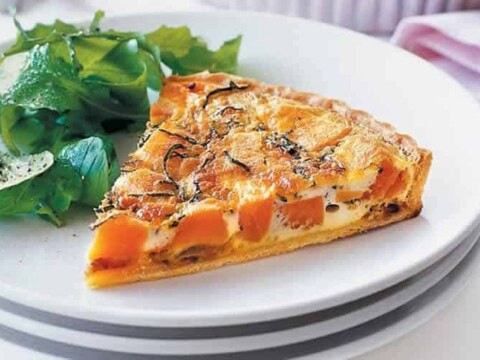 Quiche à la butternut et aux oignons caramélisés