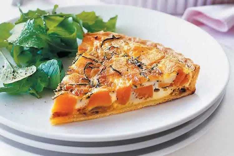 Quiche à la butternut et aux oignons caramélisés