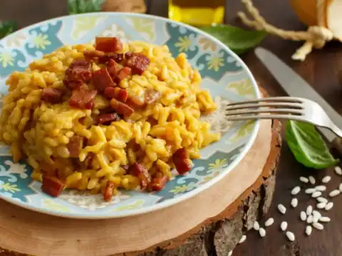 risotto au potiron et aux lardons au Cookeo