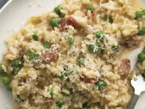 Risotto aux poireaux et bacon au cookeo