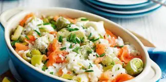 Risotto aux poireaux et saumon au cookeo