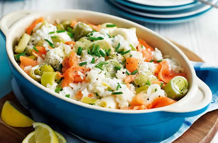 Risotto aux poireaux et saumon au cookeo