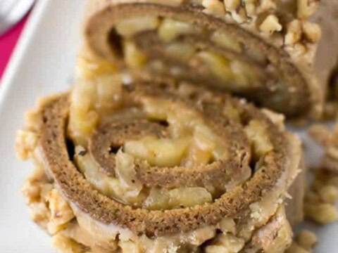 Roulé aux pommes et caramel