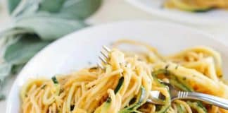Spaghetti à la crème de butternut et courgette