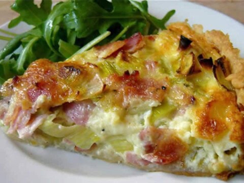 Tarte aux poireaux et jambon
