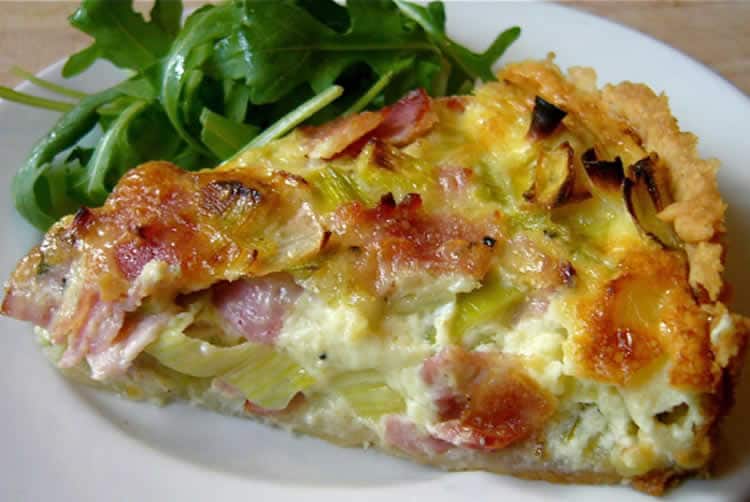 Tarte aux poireaux et jambon