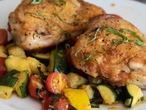 Cuisses de poulet aux légumes au cookeo