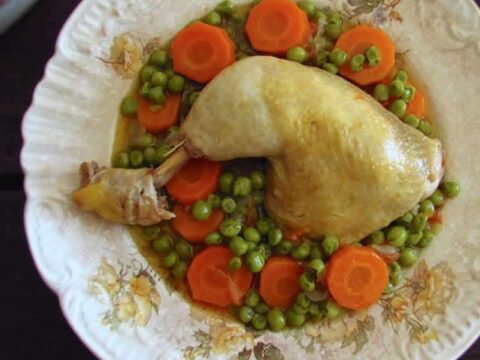 Poulet aux carottes et pois au cookeo